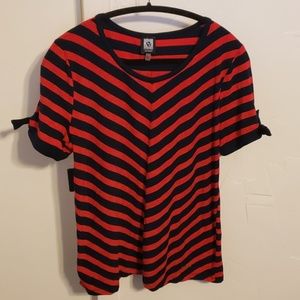 Anne Klein Large stretch geometric stripe top